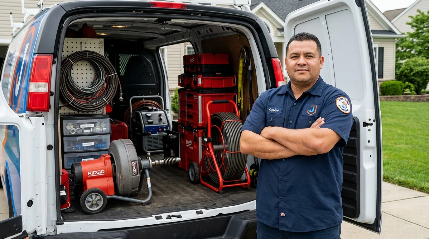 Professional drain cleaning equipment and Johns Plumbing LLC plumber in Glendale