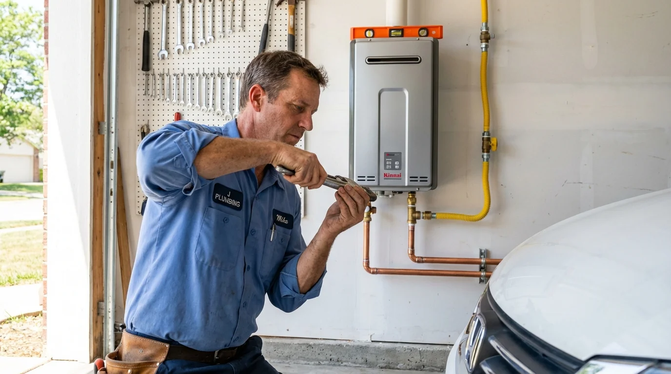 Tankless water heater installation by a Johns Plumbing LLC plumber in Glendale